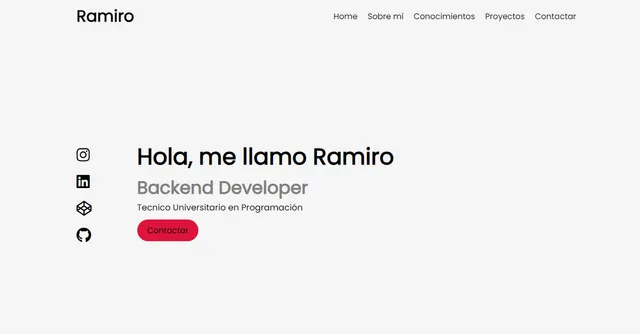 Captura del proyecto Este portfolio